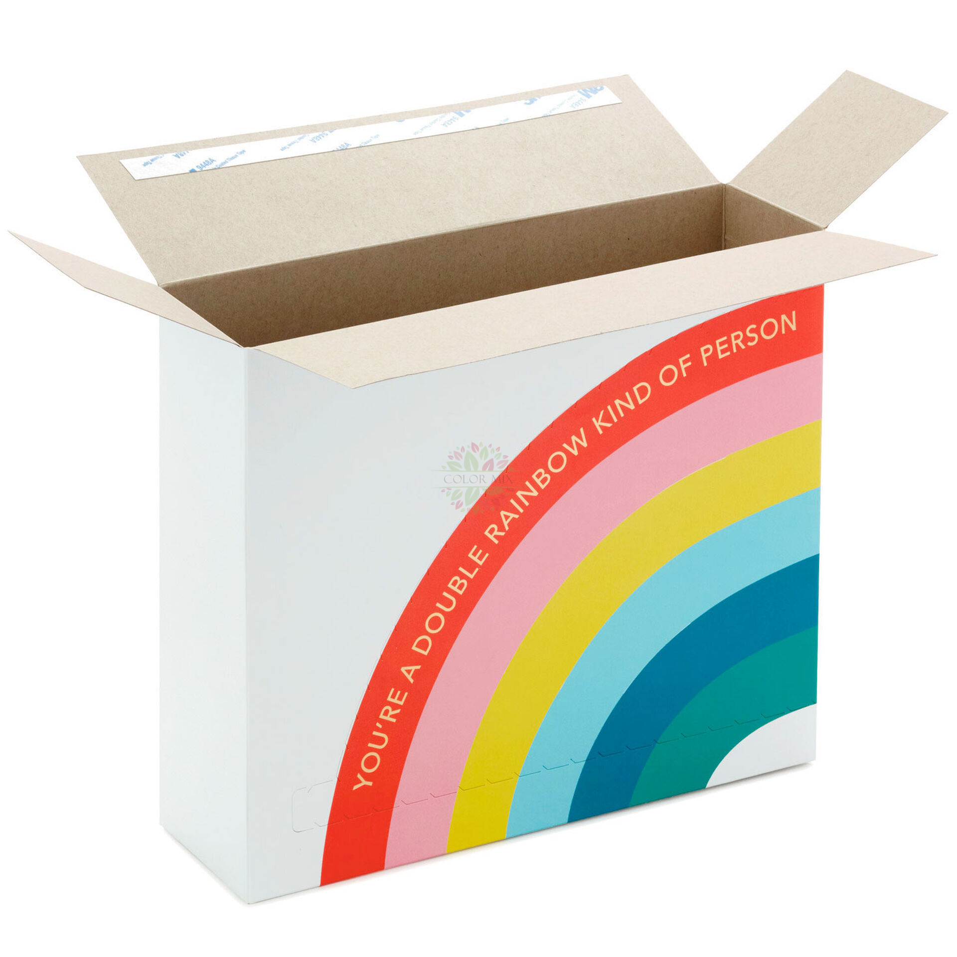 Caja de embalaje de regalo de arco iris de color para fiesta de niños