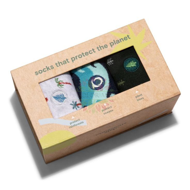Caja plegable de embalaje de calcetines con ventana de visualización